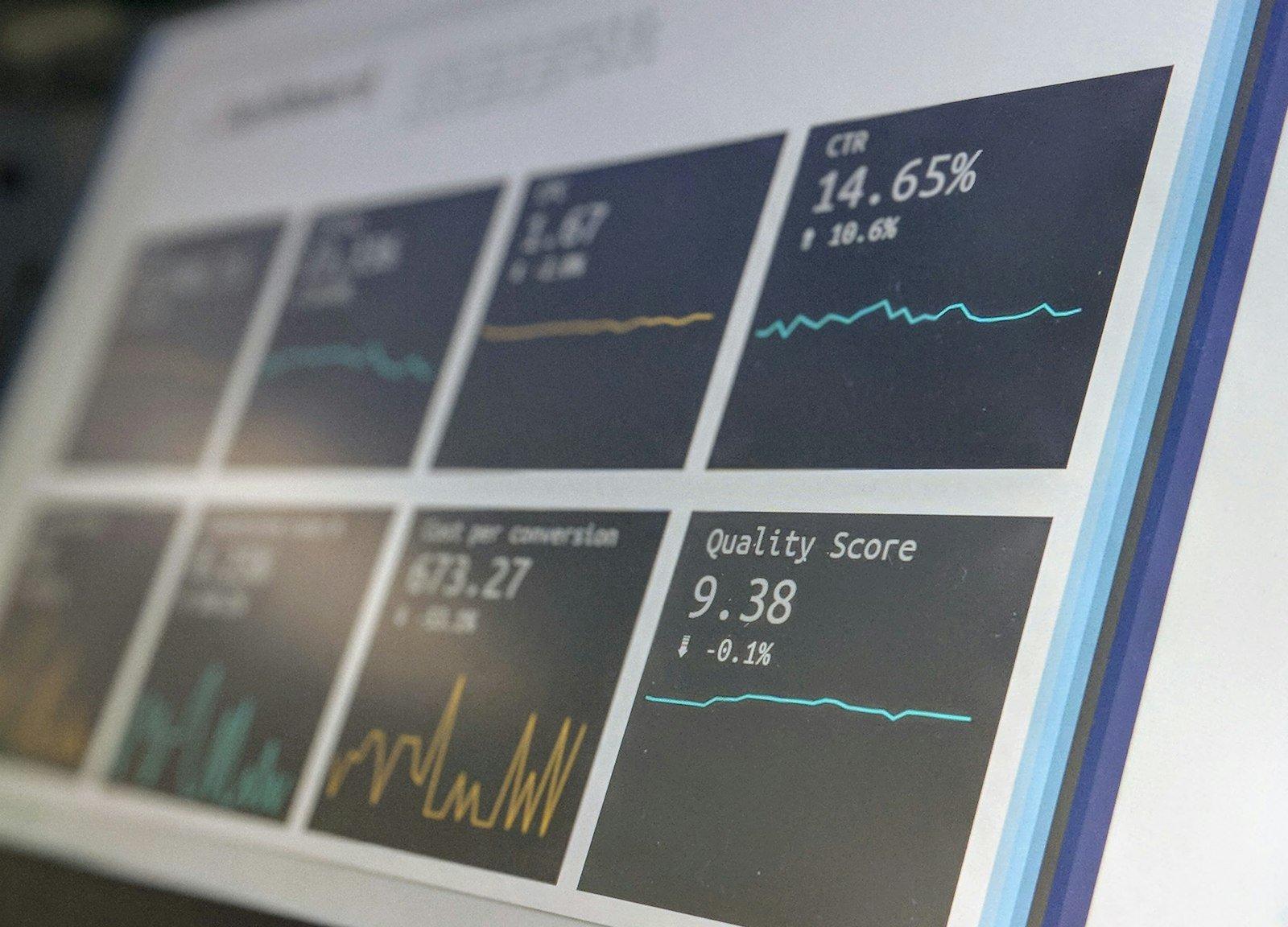 Enterprise analytics dashboard on screen